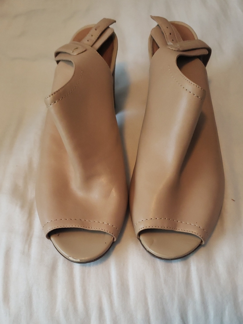 Clarks Taupe Open-Toe Slingback Sandals